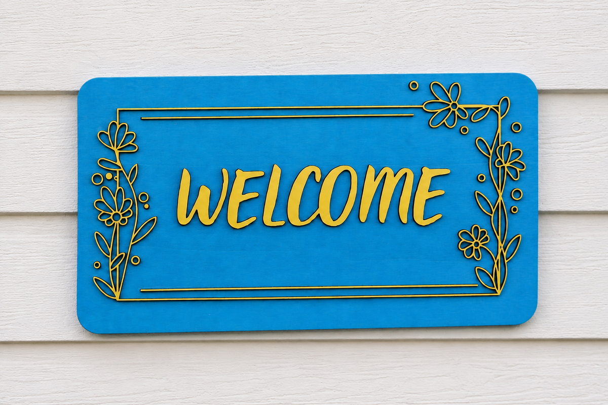 Gepersonaliseerd Welkomstbord van Hout