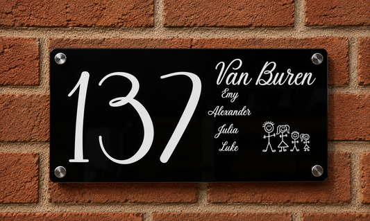 Gepersonaliseerd Huisnummerbord van Acryl – UV Geprint