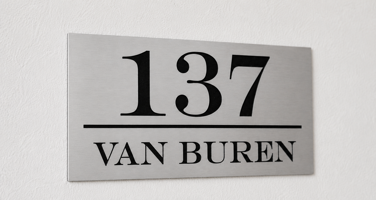 Gepersonaliseerd ABS Huisnummer Bord – Goud of Zilver Afwerking