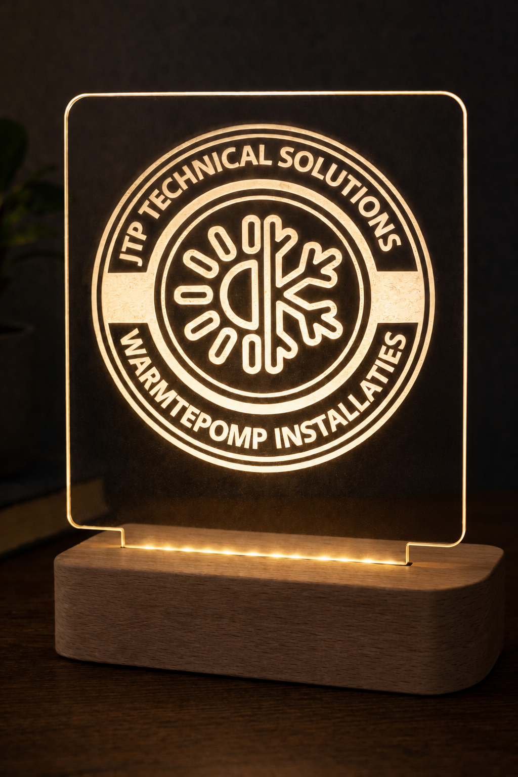 Gepersonaliseerde Acryl LED-lamp met Naam of Logo – UV-print