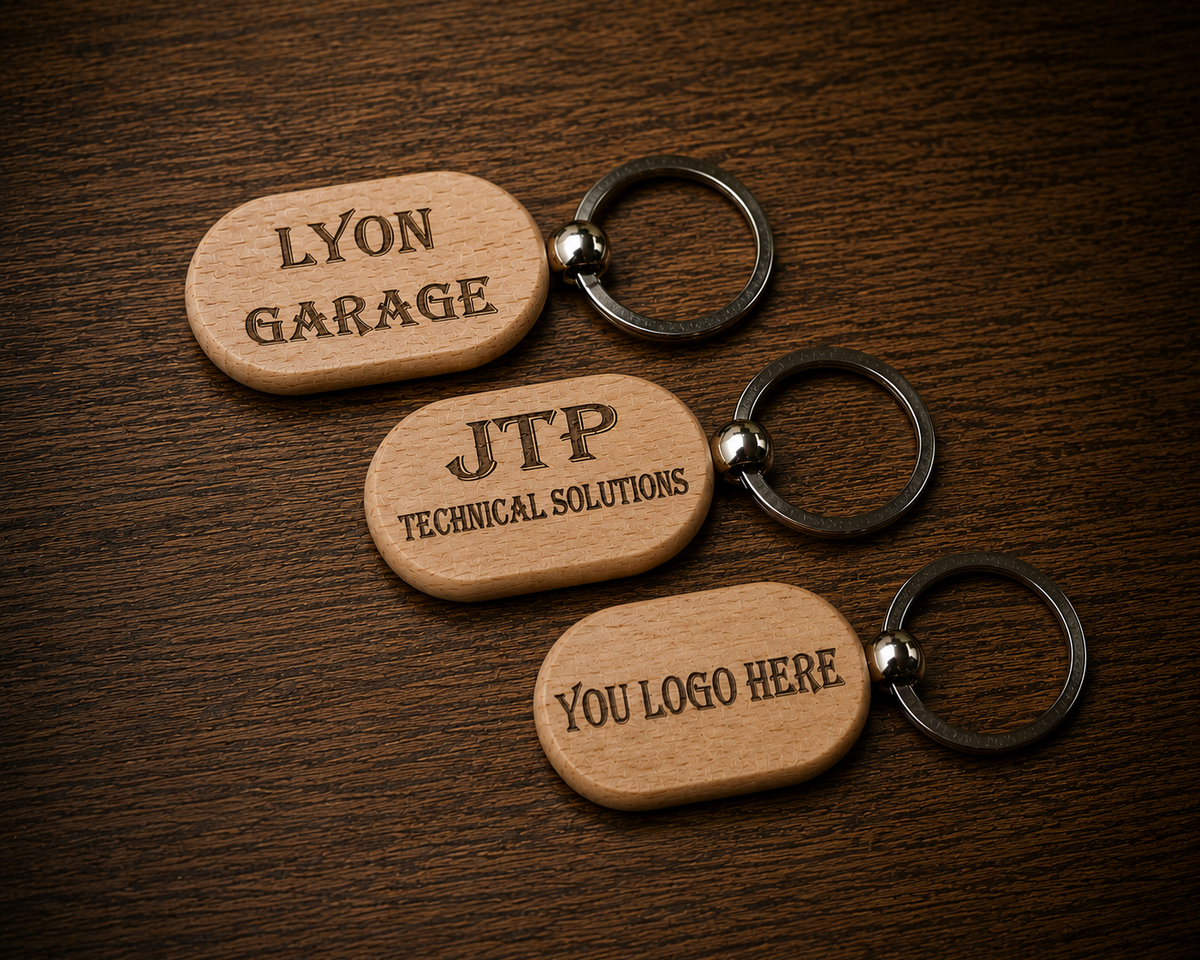 Gepersonaliseerde lasergegraveerde sleutelhanger