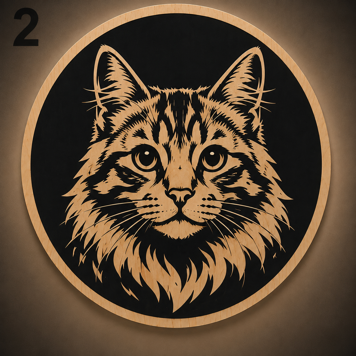 Premium 2D houten kattenwanddecoratie