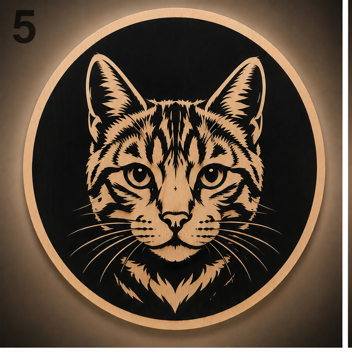 Premium 2D houten kattenwanddecoratie