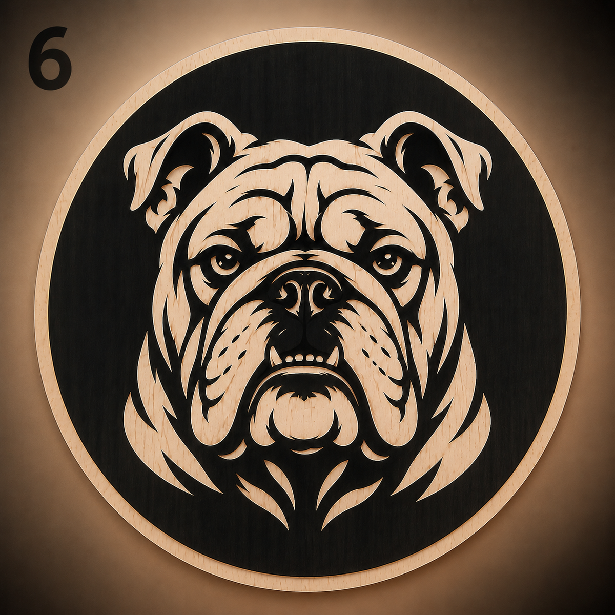Premium 2D houten hondenwanddecoratie