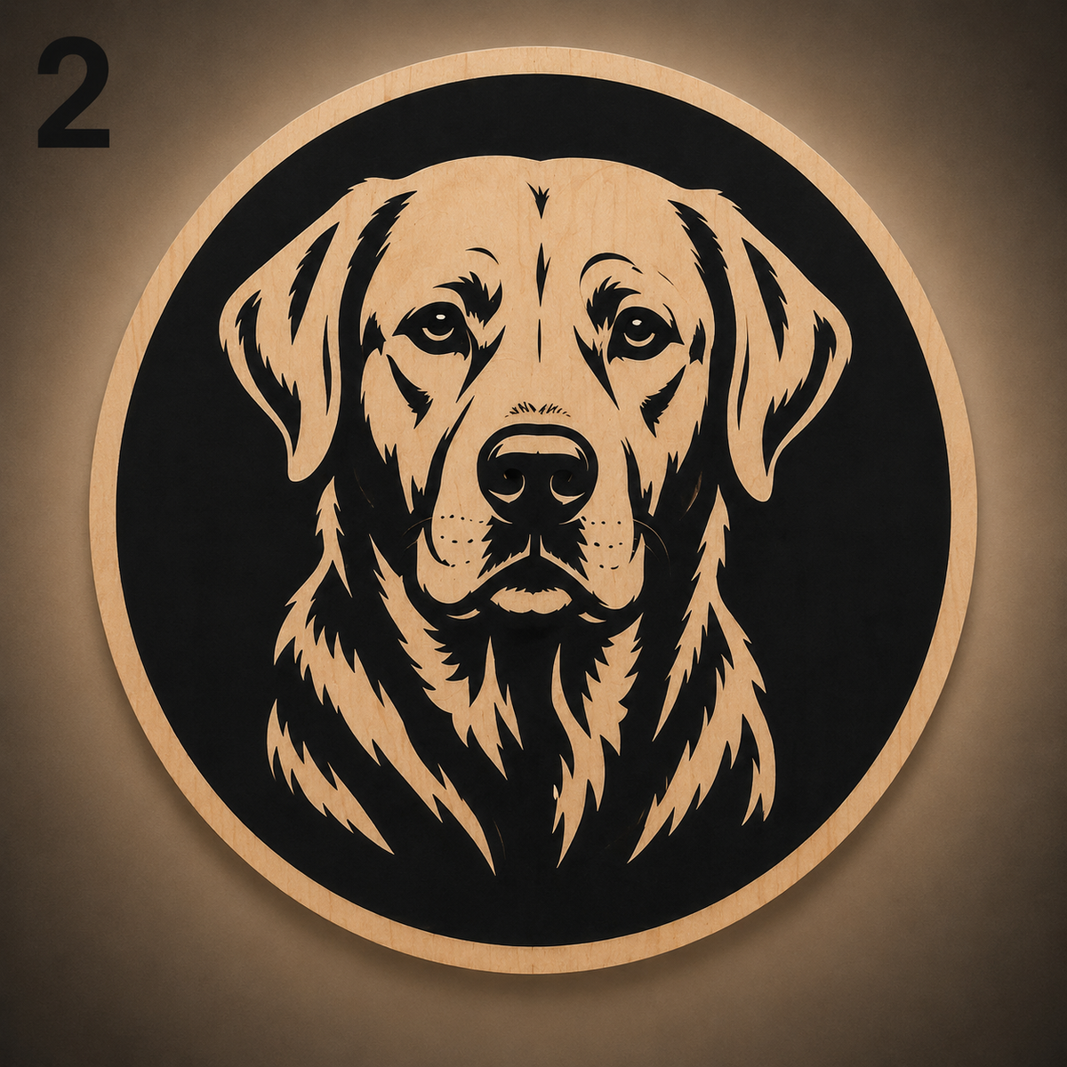Premium 2D houten hondenwanddecoratie
