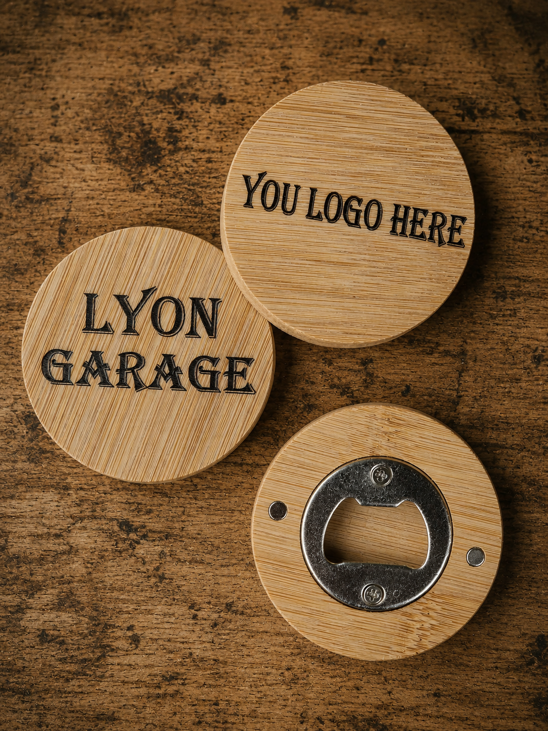 Gepersonaliseerde ronde flesopener met hoogwaardige UV-print