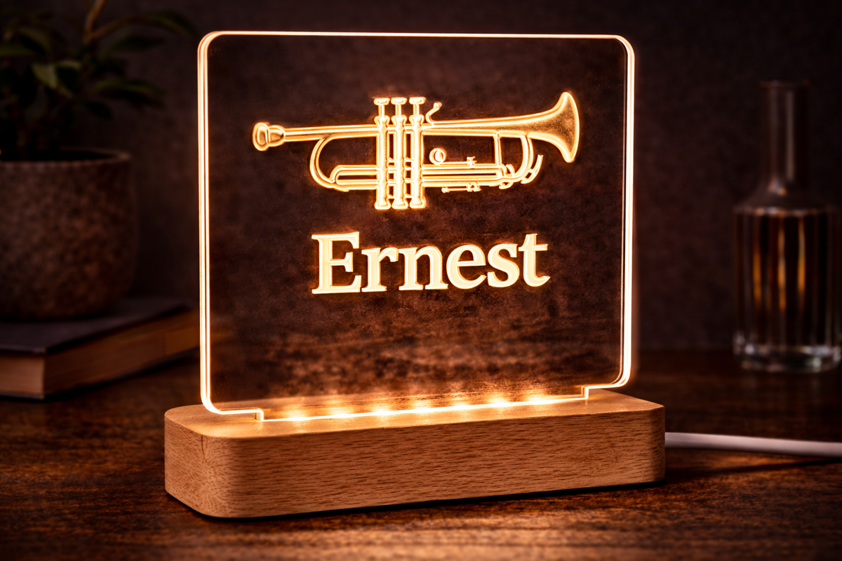 Gepersonaliseerde Acryl LED-lamp met Naam of Logo – UV-print