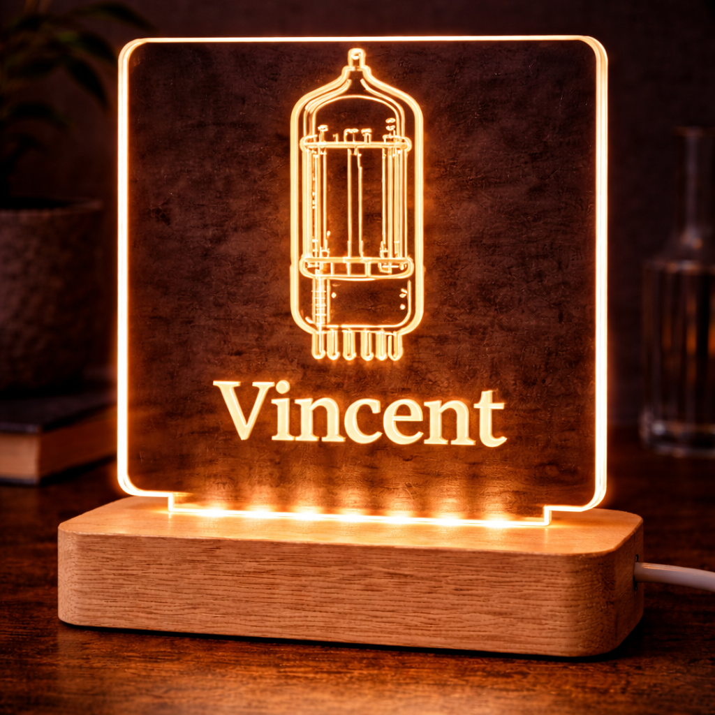 Gepersonaliseerde Acryl LED-lamp met Naam of Logo – UV-print