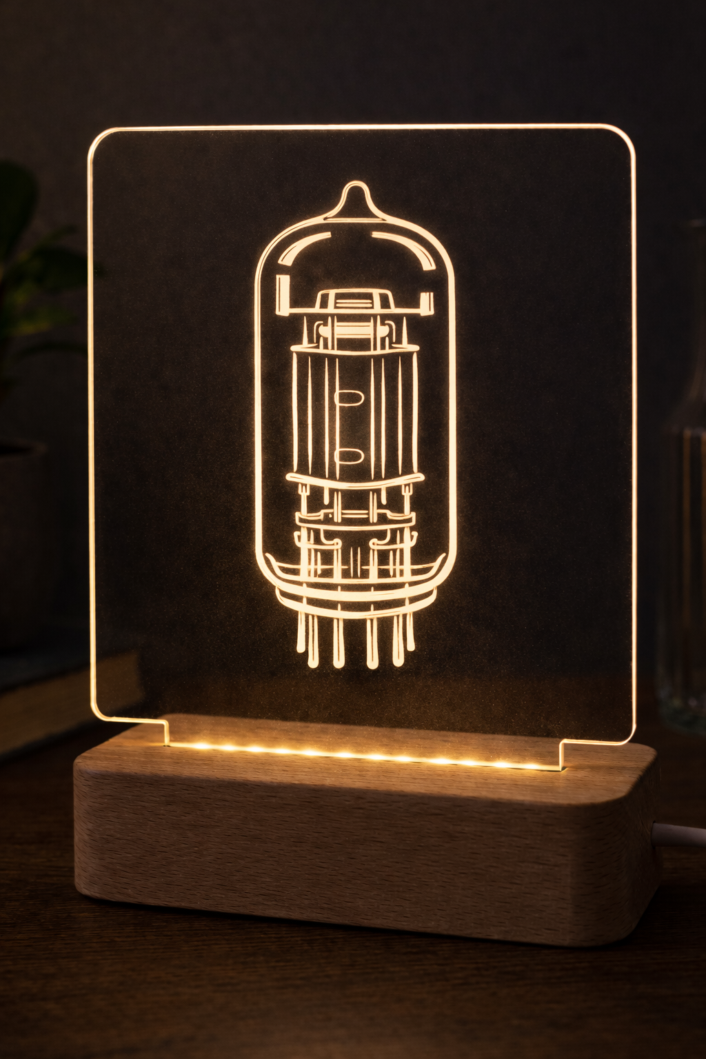 Gepersonaliseerde Acryl LED-lamp met Naam of Logo – UV-print