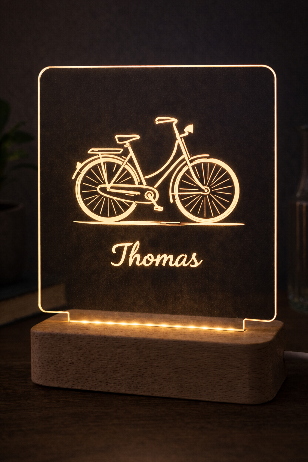 Gepersonaliseerde Acryl LED-lamp met Naam of Logo – UV-print