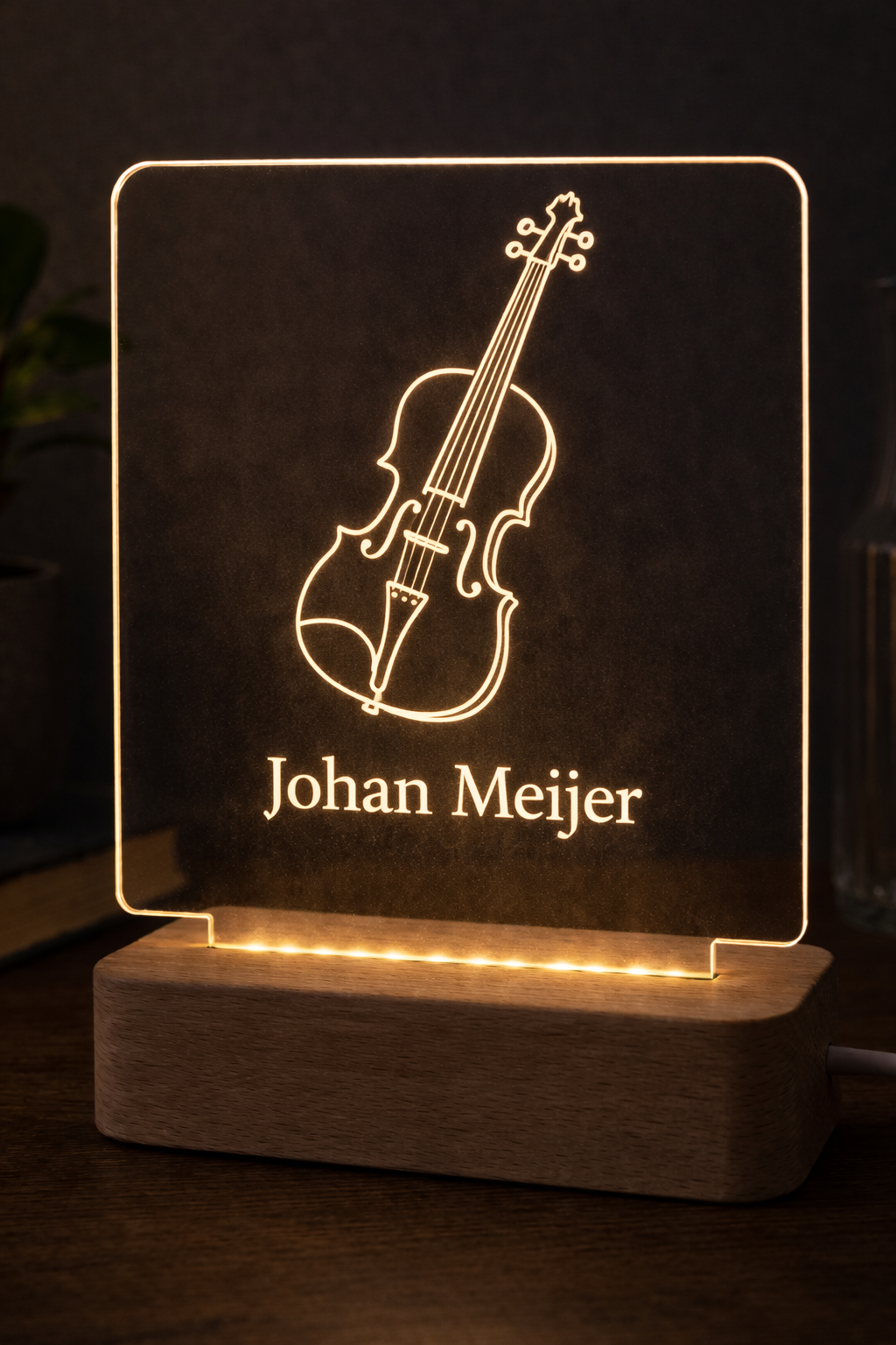 Gepersonaliseerde Acryl LED-lamp met Naam of Logo – UV-print