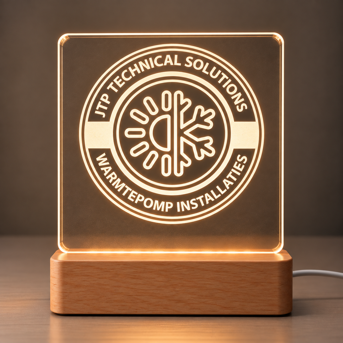 Gepersonaliseerde acryl LED-lamp met bedrijfslogo